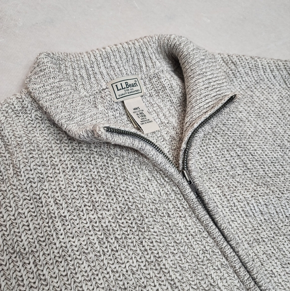 L.L. Bean  size XL long sleeve knit full zip sweater jacket - Picture 5 of 8